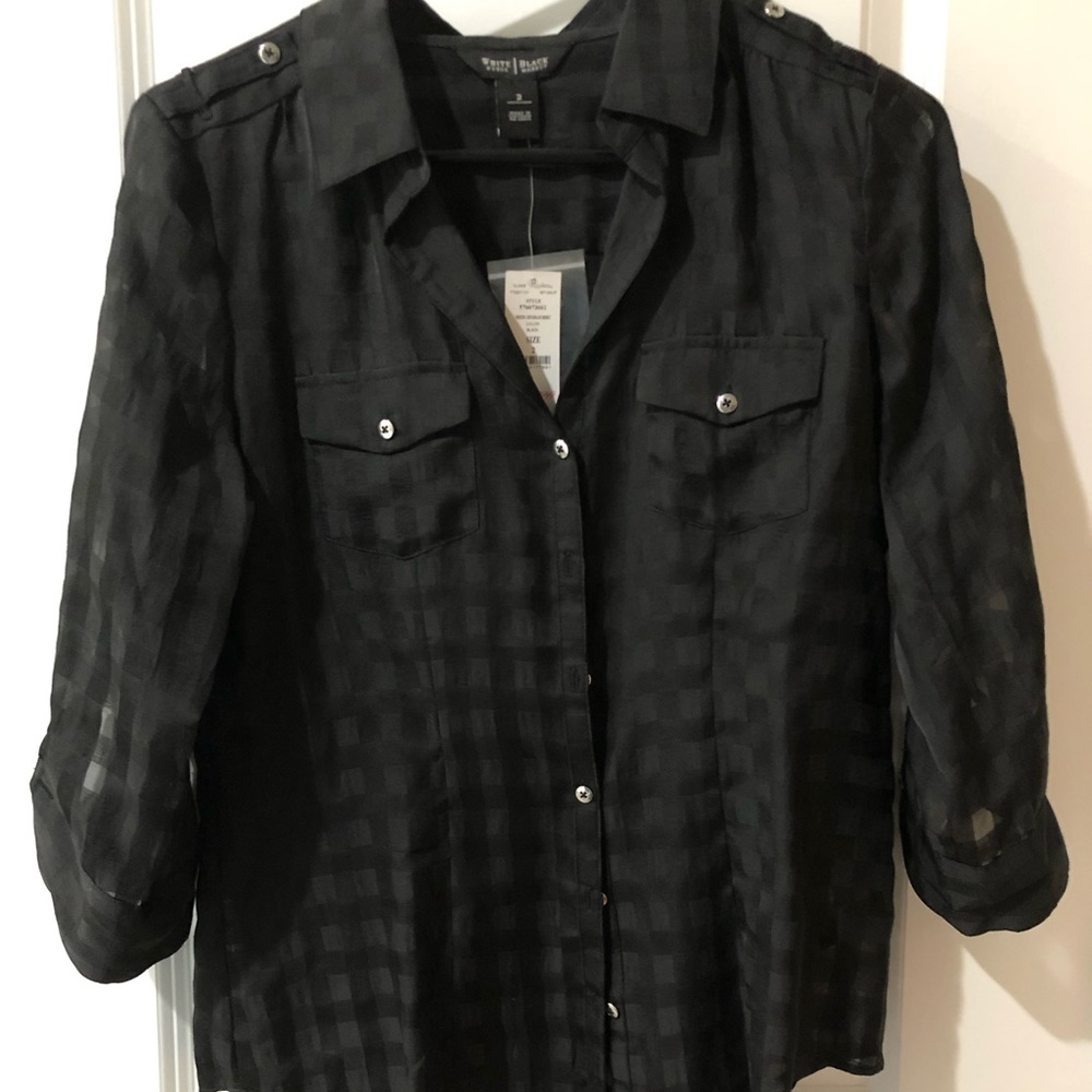 White House Black Market Blouse size 2. Black